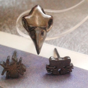Halloween Ear Climber Sterling Silver - Halloween Earrings Set - Multiple piercing - Mix and Match Halloween Earrings - Wicca Studs