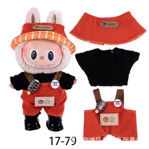 Labubu Doll Clothes — Clothing Sets Outfits Trousers Hats of 17cm Generations 1, 2, and 3 Doll