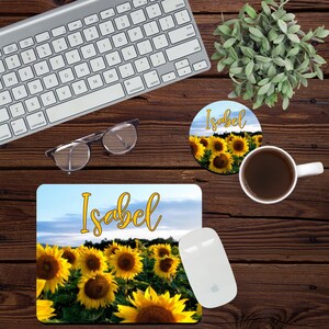 Sunflowers Mousepad and Coaster PNG, Sublimation Design. Digital Download, Design Template, Sunflower PNG, Sunflower Design, Design 020
