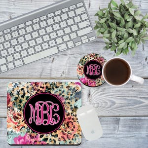 Multi color Leopard Mousepad and Coaster PNG, Sublimation Design. Digital Download, Design Template, Rainbow Leopard PNG, Design 4-1