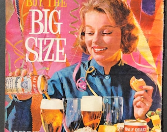 1961 Budweiser Big Size Beer Ad from Time Magazine