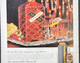 1959 Old Fitzgerald Bourbon with Diamond Decanter Ad from Time Magazine