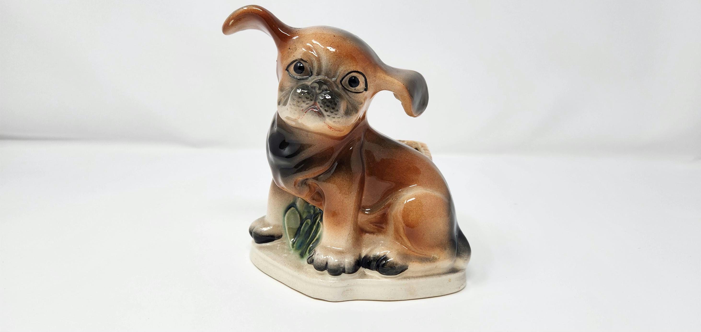 Boxer Dog Planter | Japan | Vintage - Etsy