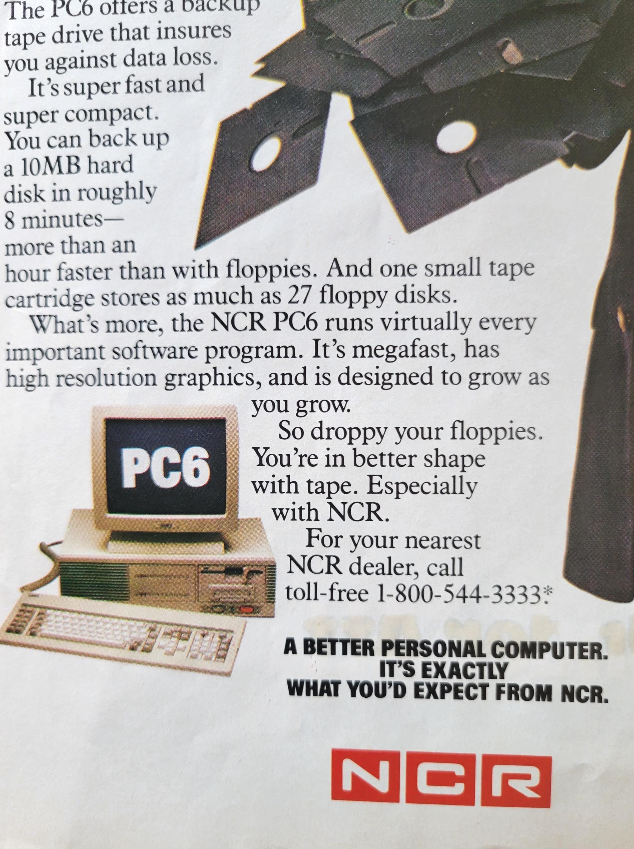 1986 NCR PC6 Personal Computer Ad From Time Magazine - Etsy