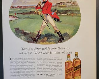 1934 Johnnie Walker Whisky Ad from Fortune Magazine