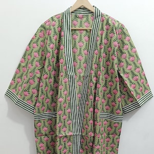 Beautiful Cotton Kimono Robe Dressing Gown,100% Cotton Kimono Robe Dress ,Robes for Women Kimono, Etsy’s Pick,Beach Cover Gown, Kimono Robes