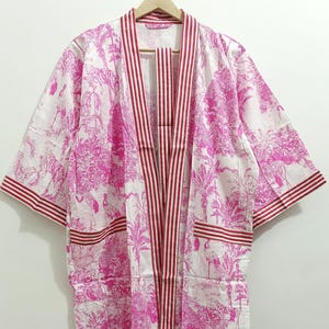 Beautiful Cotton Kimono , Bath Robe Cotton Kimono, Cotton Printed Kimono Bathrobe, Shower Robe, Cotton Kimono Robe