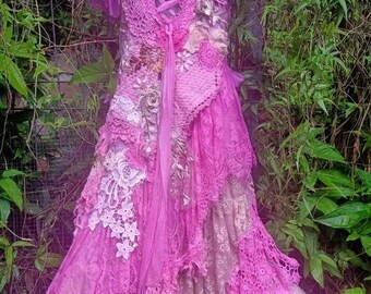 gypsy 20/%OFF bridal fantasy wedding woodland shabby wildskin romantic 4,6 bohemian wedding boho tattered dress bohemian wedding