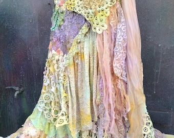 Crochet Lace Wrap Skirt: Shabby Chic Boho Festival Garden Party