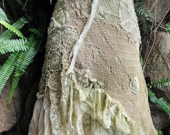 Fatto a mano shabby boho foresta giardino matrimonio gypsy shabby fantasia formale boho romantico incantato boho sbrindellato cocktail romantico L XL