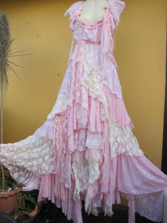 RESERVED vintage inspired shabby bohemian gypsy dress in | Etsy