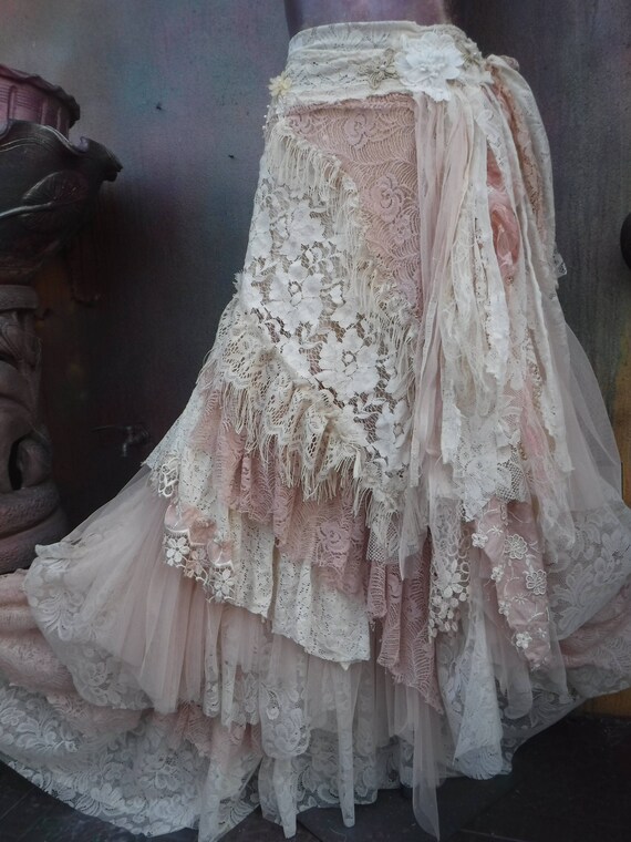 Wedding bridaltattered skirt boho fantasy stevie nicks | Etsy