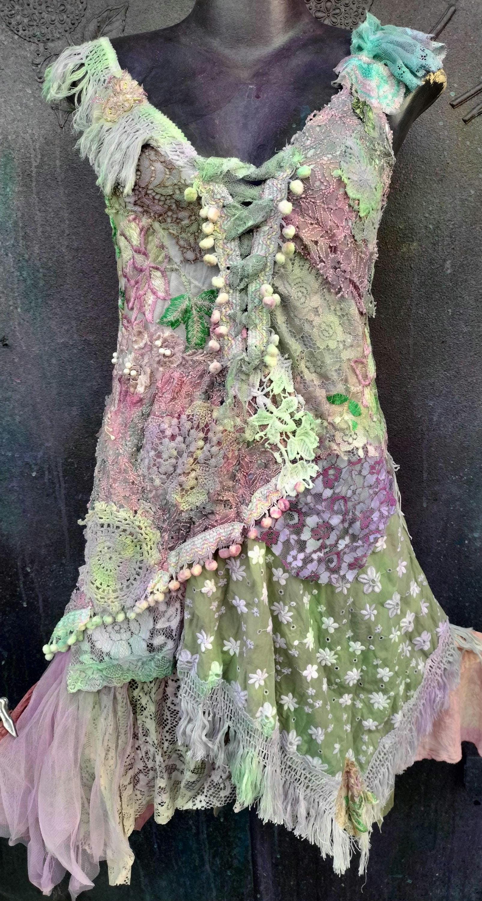 Handmade Lace Fairy Dress: Shabby Chic Boho Wedding Tunic