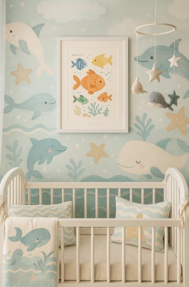 Under the Sea Fish Nursery Wall Art - Digital Download Ocean Baby Room ...