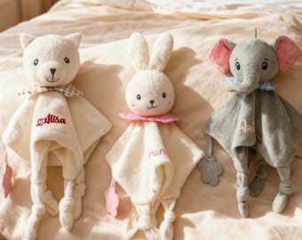 Manta de bebé personalizada, manta de confort con nombre personalizado, juguete de peluche suave, regalo para baby shower