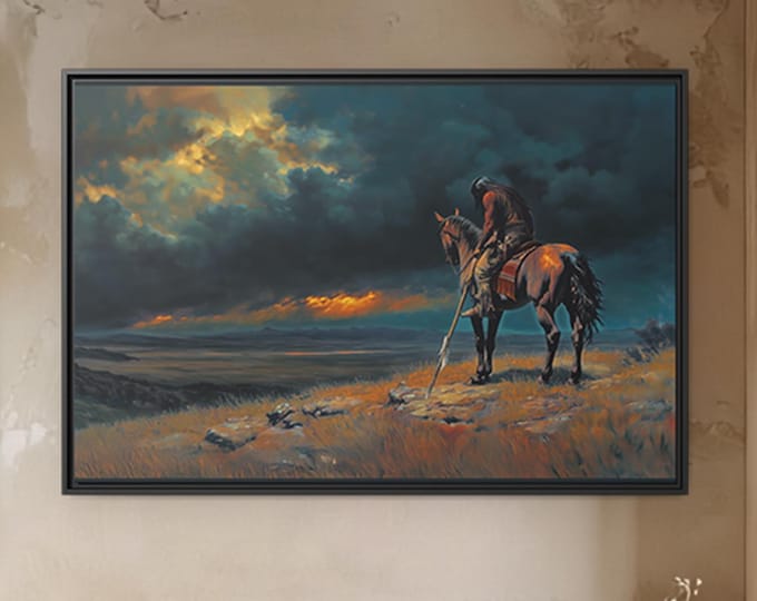 Native American Horseman | Native American Wall Art | Native American Art | Western Art