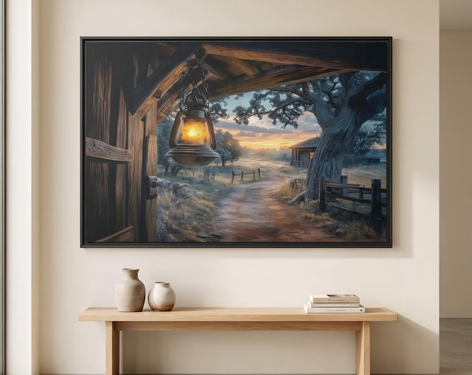 Texas Ranch at Sunset | Landscape Wall Art | Framed or Unframed Options