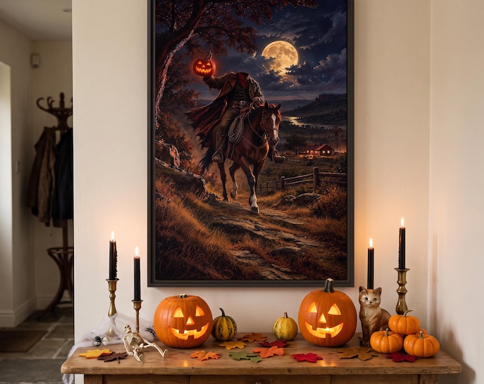 Headless Horseman Wall Art, Framed Canvas or Fine Art Print