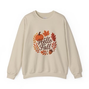 Fall Sweatshirt, Hello Fall Sweatshirt, Autumn Pullover, Cozy Jumper, Warm Top for Fall, Womens Sweater, Fall sweat, Autumn Pullover