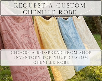 Chenille Robe Custom Handmade Bathrobe One Of A Kind Womens Gift Dressing Gown Luxury Loungewear Cottagecore Housecoat Boho Bath Robe