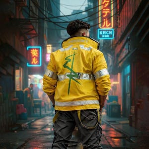 Chaqueta Cyberpunk LED, abrigo inspirado en David Martinez, disfraz de cosplay de Cyberpunk 2077