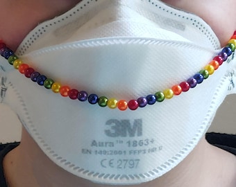 Rainbow Bead Mask Chain (Gay LGBTQ+ Flag)
