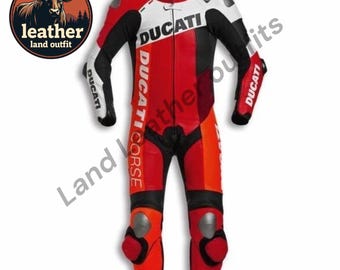Ducati Corse C5 Cowhide Leather Motorcycle Racing Suit: 1 or 2 Piece
