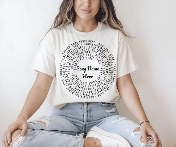 Custom Song Lyrics, Music Lover T-Shirt, Vinyl Design (Unisex S-5XL)