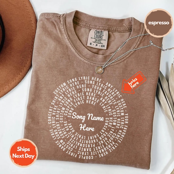 Comfort Colors Custom Lyrics Shirt: Vintage Vinyl Record Design