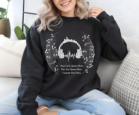 Personalized Song Quote Sweatshirt - Cozy Vintage Band Style