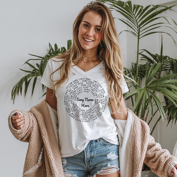 Custom Song Lyric Shirt: Women's Relaxed V-Neck Tee