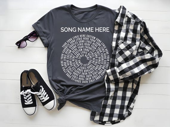 Song Lyric T-Shirt: Custom Vinyl Design - Unisex Music Tee