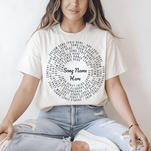 Custom Song Lyric T-Shirt: Vinyl Record Design, Personalized Tee