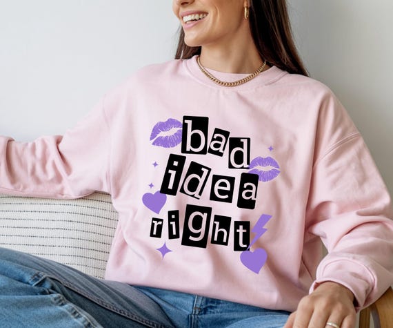 Olivia Rodrigo Sweatshirt - Bad Idea Right Song Lyrics, Unisex Fit