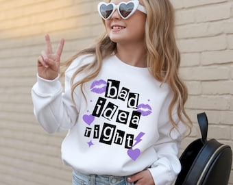 Sweat à capuche Olivia Bad Idea Right – Sweat-shirt style concert pop rock pour jeunes