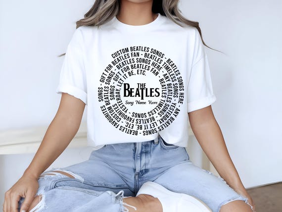 Beatles Personalized Song Lyrics, Vintage Style (Unisex S-5XL)