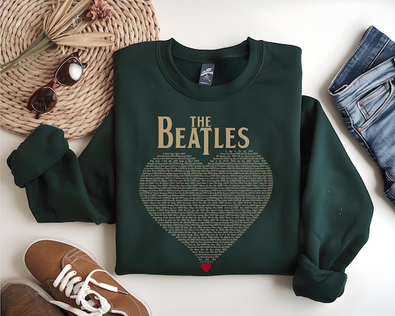Vintage Beatles All Songs Sweatshirt - Classic Rock Song List Design