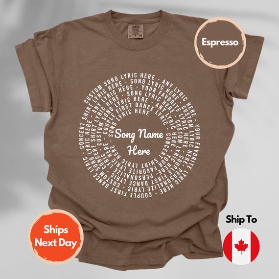 Custom Song Lyrics Shirt – Personalized Vinyl Record Design Comfort Colors