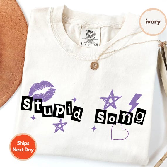 Stupid Song Olivia Concert Style Comfort Colors® Shirt – Vintage Garment-Dyed Y2K Pop-Rock Tee