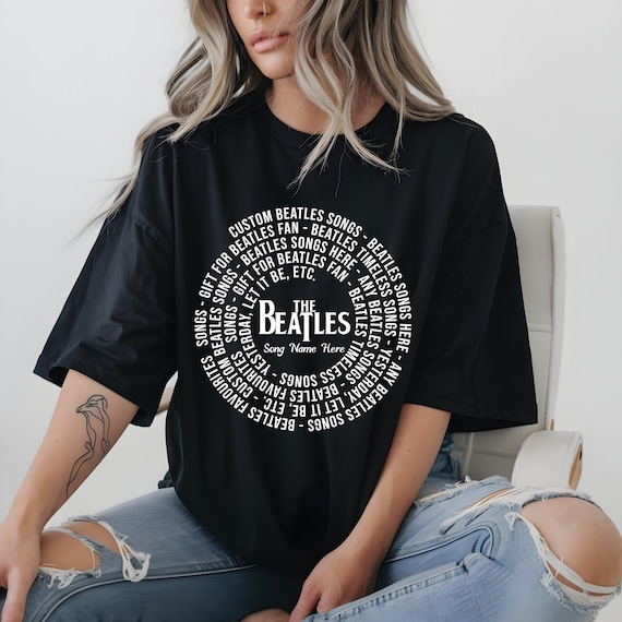 Beatles Song Lyrics Comfort Colors Shirt: Retro Vinyl Design, Unisex S-3XL