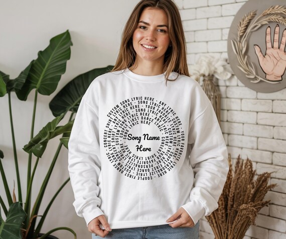 Personalized Song Lyric Sweatshirt - Cozy Vintage Band Style (UK Listing)