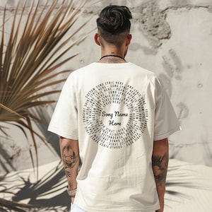 Custom Song Lyric Back Side Adult Unisex Shirt, Personalized Lyric Back Side T-Shirt, Custom Music Quote Back Side Tee,