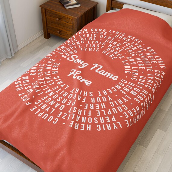 Personalized Blanket: Cozy Velveteen Throw - Custom Song Lyrics