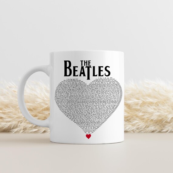 Beatles Coffee Mug: Full Song List Design - Durable Ceramic, 11oz