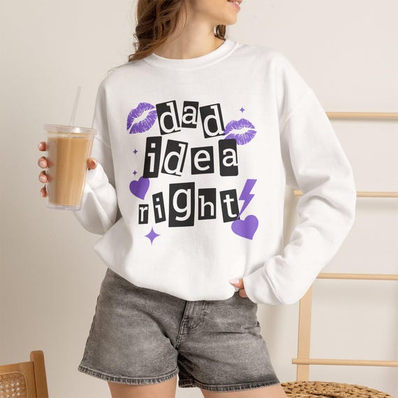 Dad Idea Right? Graphic Crewneck Sweatshirt – Funny Dad Joke Unisex Pullover