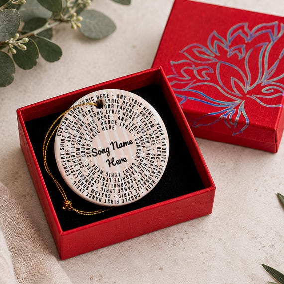 Personalized Song Lyric Ornament – Custom Music Lover Christmas Keepsake (Gift Box Included)