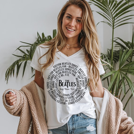 Beatles Song Lyric Shirt: Women's Relaxed V-Neck Tee