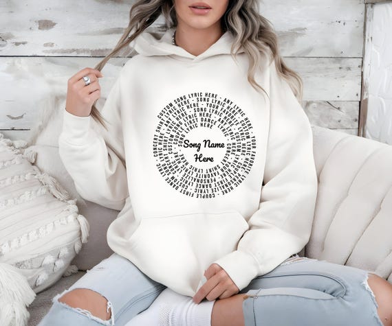 Custom Song Lyric Hoodie: Personalized Vinyl Unisex Hoodie(UK Listing)