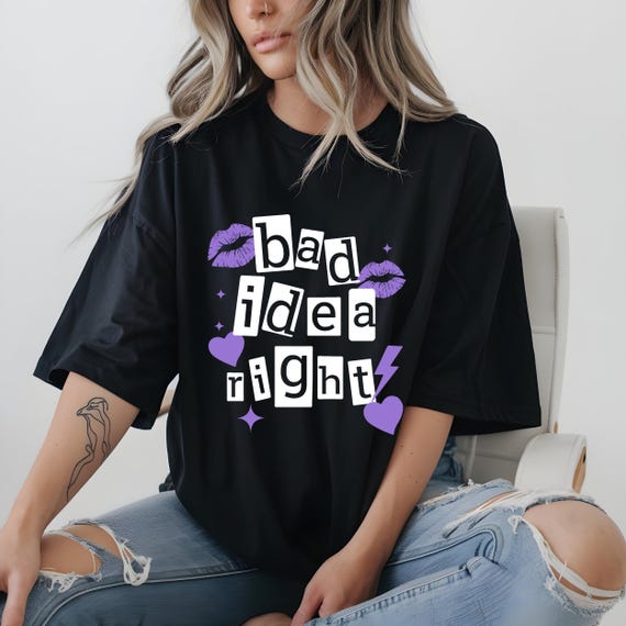 Olivia Rodrigo Tee: 'Bad Idea Right' Relaxed Fit Shirt