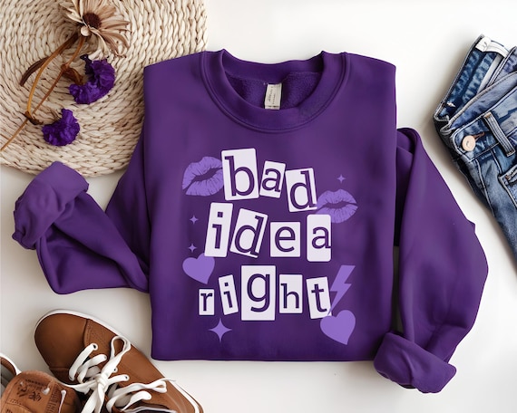 Olivia Rodrigo Sweatshirt - Bad Idea Right Song Lyrics, Unisex Fit